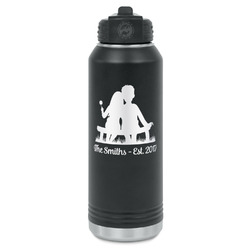 Happy Anniversary Water Bottle - Laser Engraved - Front (Personalized)