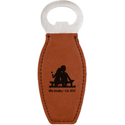 Happy Anniversary Leatherette Bottle Opener - Double Sided (Personalized)
