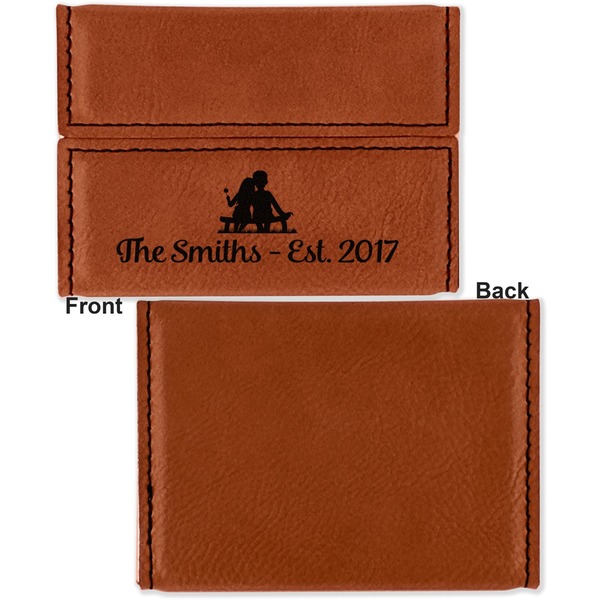 Happy Anniversary Leather Business Card Holder Front Back Single Sided - Apvl
