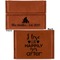 Happy Anniversary Leather Business Card Holder - Front Back