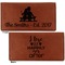 Happy Anniversary Leather Checkbook Holder Front and Back