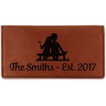 Happy Anniversary Leatherette Checkbook Holder - Single Sided (Personalized)