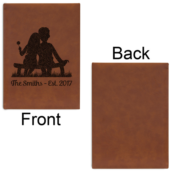 Happy Anniversary Leatherette Journal - Large - Single Sided - Front & Back View