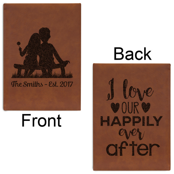 Happy Anniversary Leatherette Journals - Large - Double Sided - Front & Back View