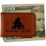Happy Anniversary Leatherette Magnetic Money Clip - Single Sided (Personalized)