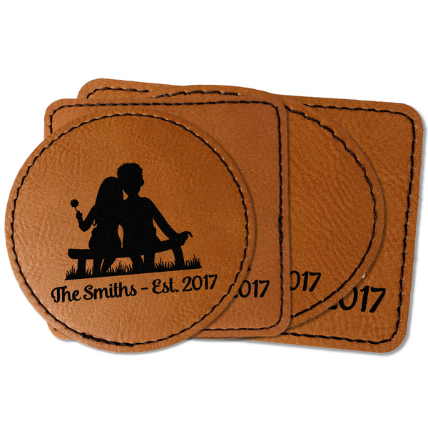 Custom Happy Anniversary Faux Leather Iron On Patch (Personalized)