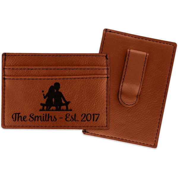 Custom Happy Anniversary Leatherette Wallet with Money Clip (Personalized)