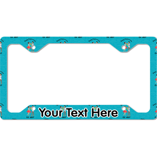 Custom Happy Anniversary License Plate Frame - Style C (Personalized)