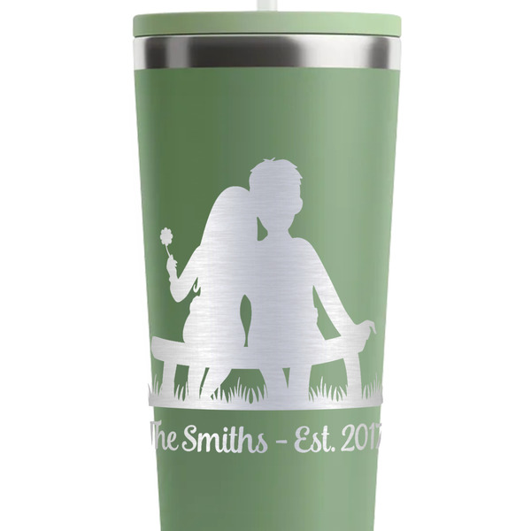 Happy Anniversary Light Green RTIC Everyday Tumbler - 28 oz. - Close Up
