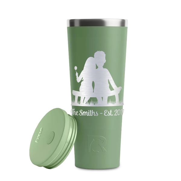 Happy Anniversary Light Green RTIC Everyday Tumbler - 28 oz. - Lid Off
