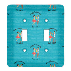 Happy Anniversary Light Switch Cover (2 Toggle Plate) (Personalized)