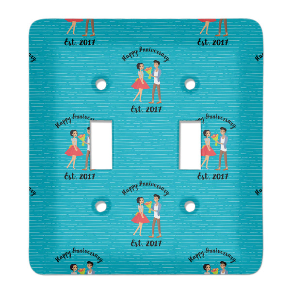 Custom Happy Anniversary Light Switch Cover (2 Toggle Plate) (Personalized)
