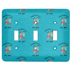 Happy Anniversary Light Switch Cover (3 Toggle Plate) (Personalized)