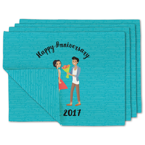 Custom Happy Anniversary Linen Placemat w/ Couple's Names