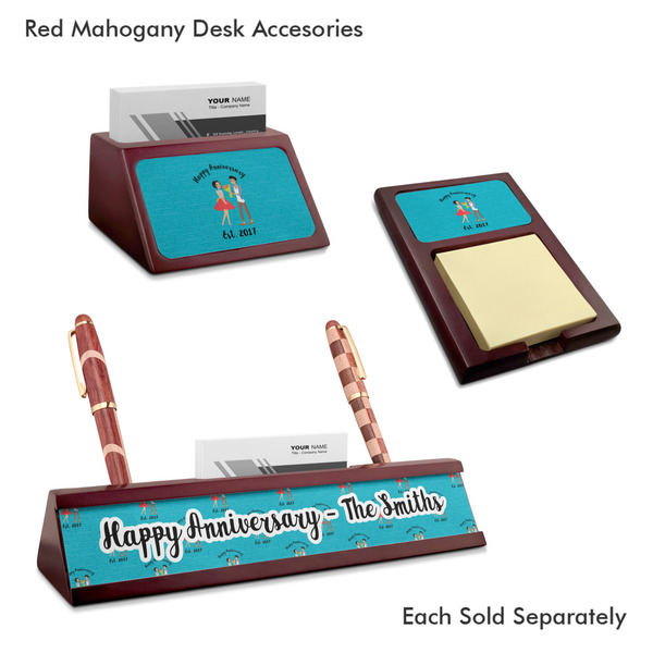 Happy Anniversary Mahogany Desk Accessories
