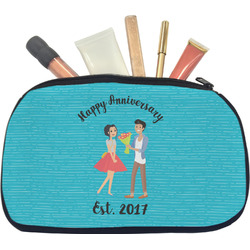 Happy Anniversary Makeup / Cosmetic Bag - Medium (Personalized)