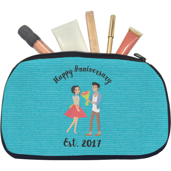 Custom Happy Anniversary Makeup / Cosmetic Bag - Medium (Personalized)