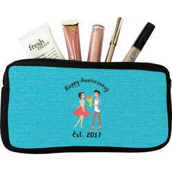 Happy Anniversary Makeup / Cosmetic Bag - Small (Personalized)