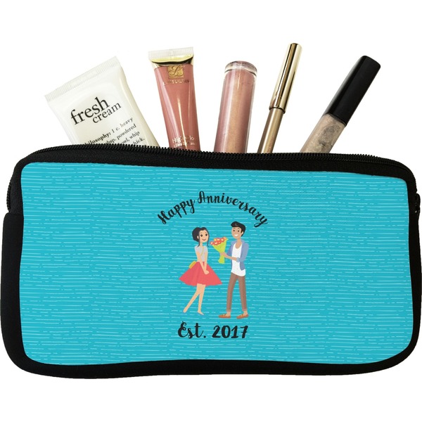Custom Happy Anniversary Makeup / Cosmetic Bag (Personalized)