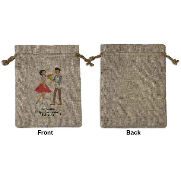 Happy Anniversary Medium Burlap Gift Bag - Front Approval