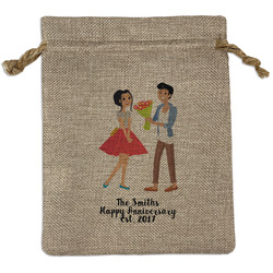 Happy Anniversary Burlap Gift Bag (Personalized)