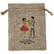 Happy Anniversary Medium Burlap Gift Bag - Front (Personalized)