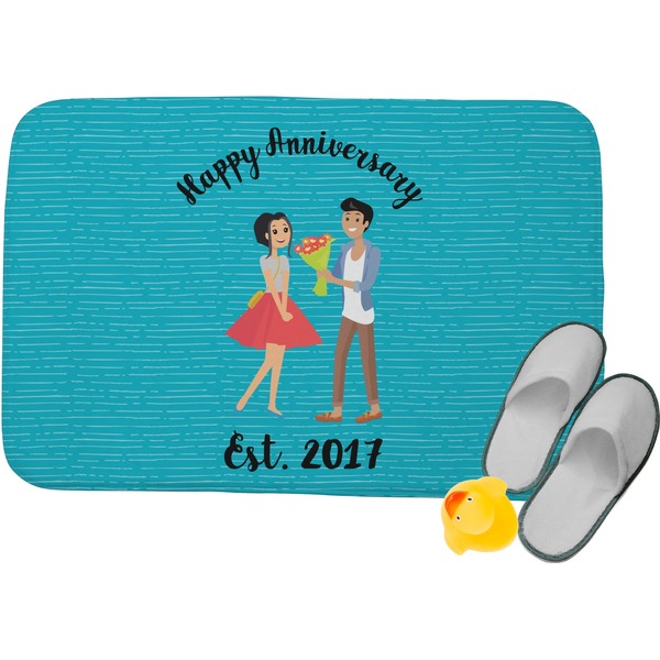 Custom Happy Anniversary Memory Foam Bath Mat - 34"x21" (Personalized)