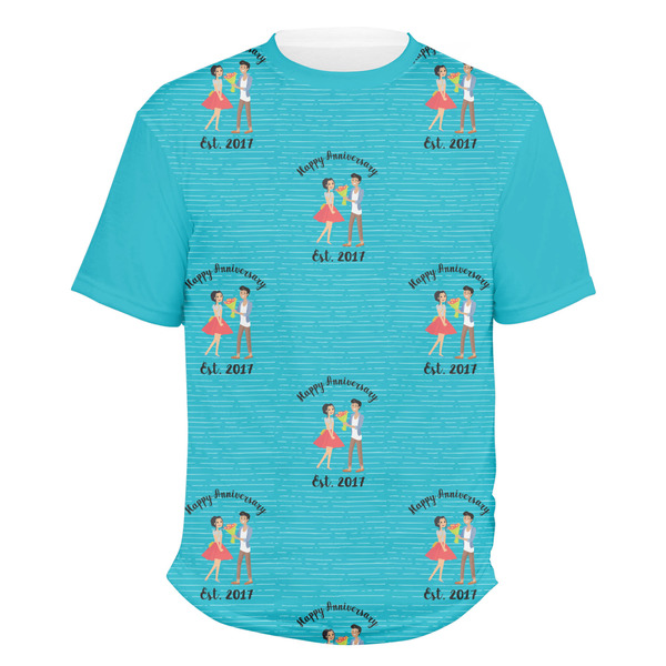 Custom Happy Anniversary Men's Crew T-Shirt - X Large (Personalized)