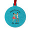 Happy Anniversary Metal Ball Ornament - Double Sided w/ Couple's Names