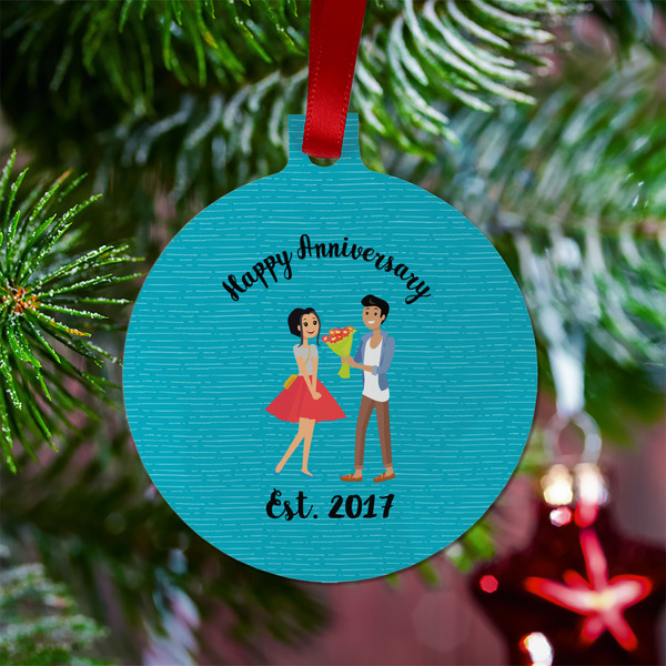 Happy Anniversary Metal Ball Ornament - Lifestyle