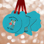 Happy Anniversary Metal Ornaments - Double Sided w/ Couple's Names