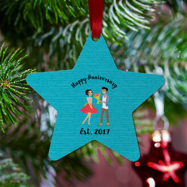 Happy Anniversary Metal Star Ornament - Lifestyle
