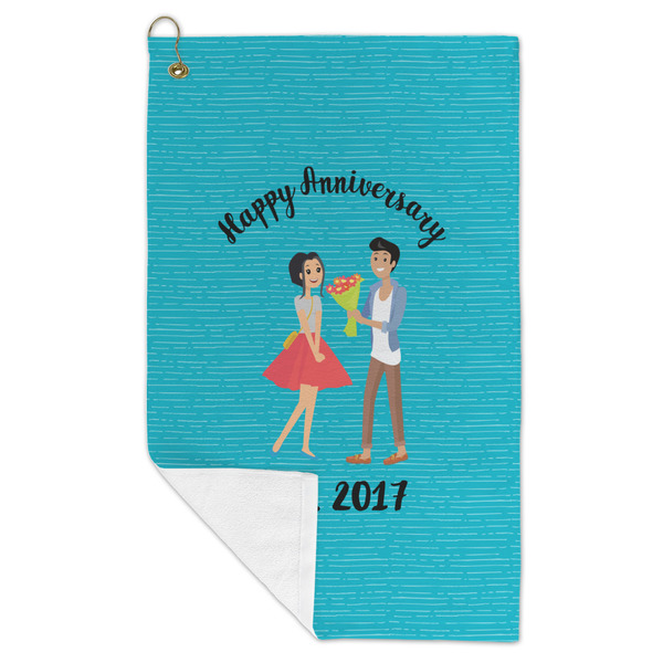 Happy Anniversary Microfiber Golf Towels - FOLD
