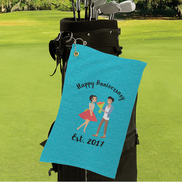 Happy Anniversary Microfiber Golf Towels - Small - LIFESTYLE