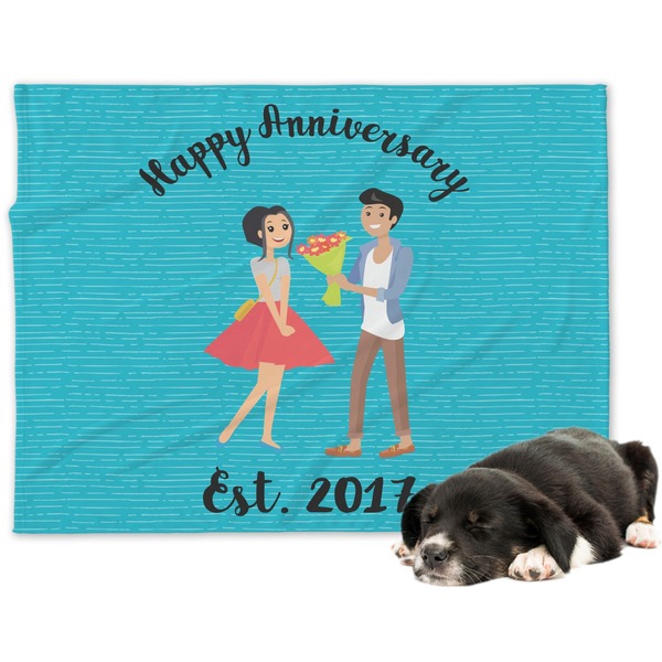 Custom Happy Anniversary Dog Blanket - Large (Personalized)