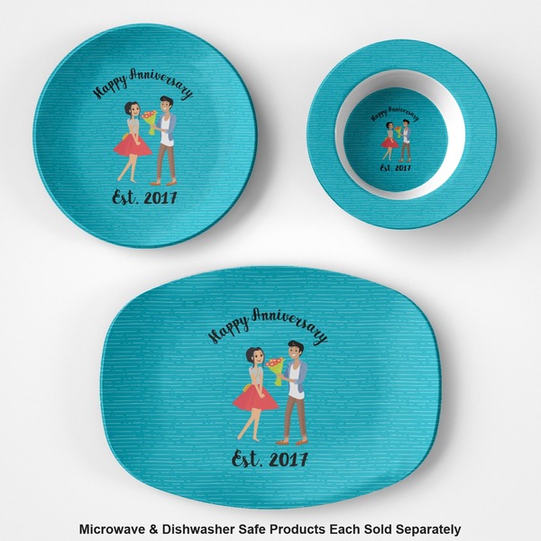 Happy Anniversary Microwave & Dishwasher Safe CP Plastic Dishware - Group