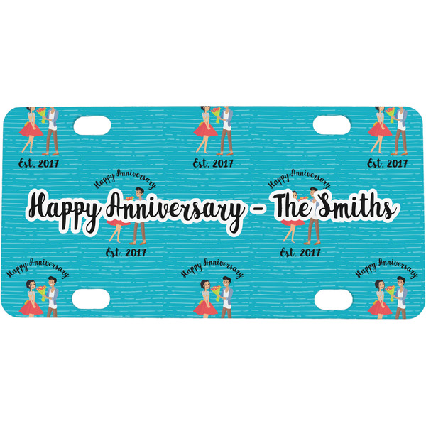 Custom Happy Anniversary Mini / Bicycle License Plate (4 Holes) (Personalized)