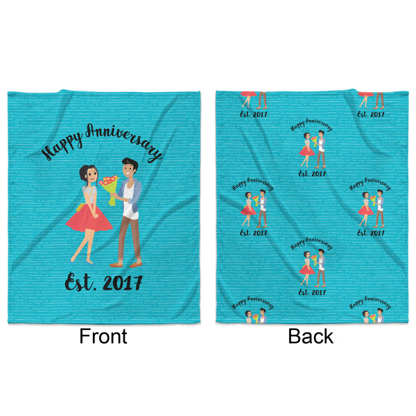 Happy Anniversary Minky Blanket - 50"x60" - Double Sided - Front & Back