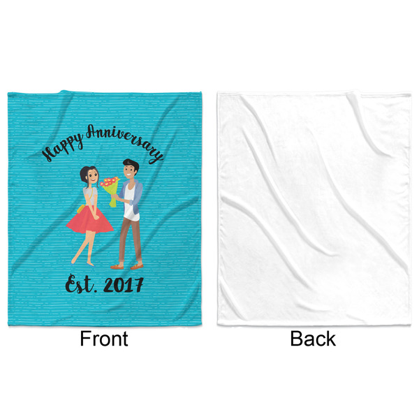 Happy Anniversary Minky Blanket - 50"x60" - Single Sided - Front & Back