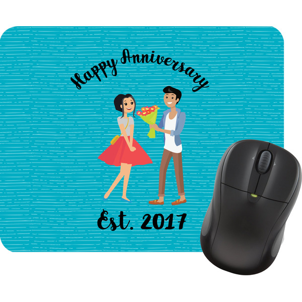 Custom Happy Anniversary Rectangular Mouse Pad (Personalized)