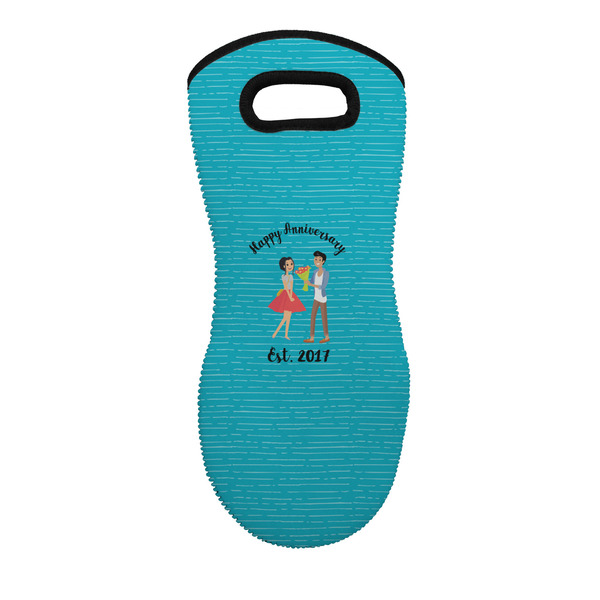 Custom Happy Anniversary Neoprene Oven Mitt - Single w/ Couple's Names