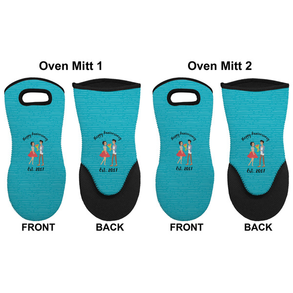 Happy Anniversary Neoprene Oven Mitt - Set of 2 - Approval