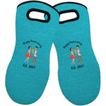 Happy Anniversary Neoprene Oven Mitts - Set of 2 w/ Couple's Names