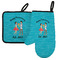 Happy Anniversary Left Oven Mitt & Pot Holder Set w/ Couple's Names