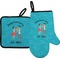 Happy Anniversary Right Oven Mitt & Pot Holder Set w/ Couple's Names