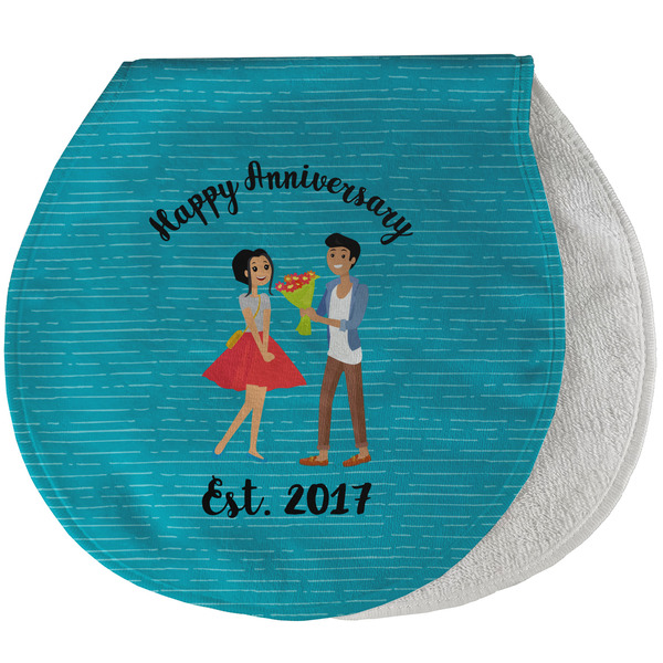 Custom Happy Anniversary Burp Pad - Velour w/ Couple's Names
