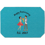 Happy Anniversary Dining Table Mat - Octagon (Single-Sided) w/ Couple's Names