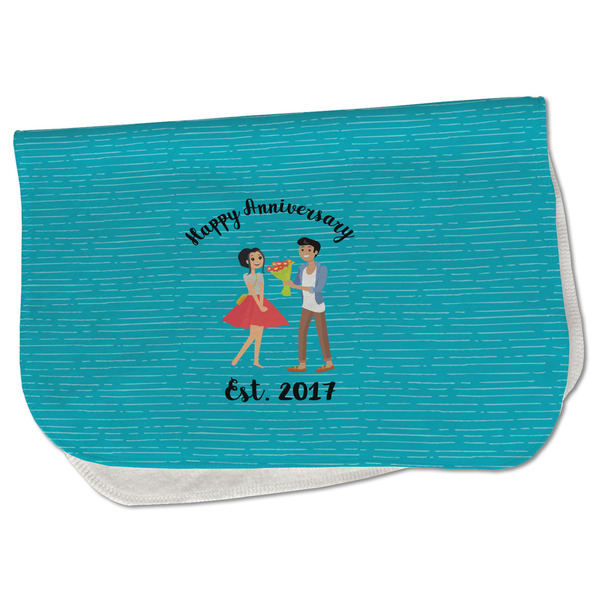 Custom Happy Anniversary Burp Cloth - Fleece w/ Couple's Names