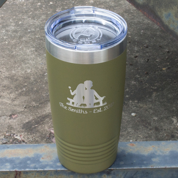 Happy Anniversary Olive Polar Camel Tumbler - 20oz - Angled