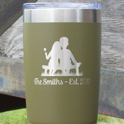 Happy Anniversary 20 oz Stainless Steel Tumbler - Olive - Single Sided (Personalized)